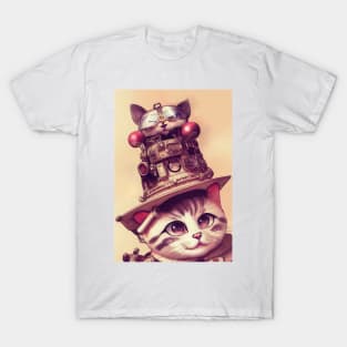 Cute Cat with steampunk hat T-Shirt